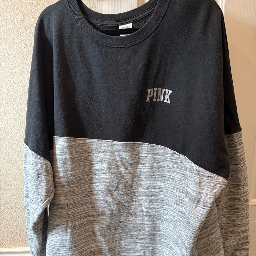 PINK Victoria's Secret Black and Gray Top